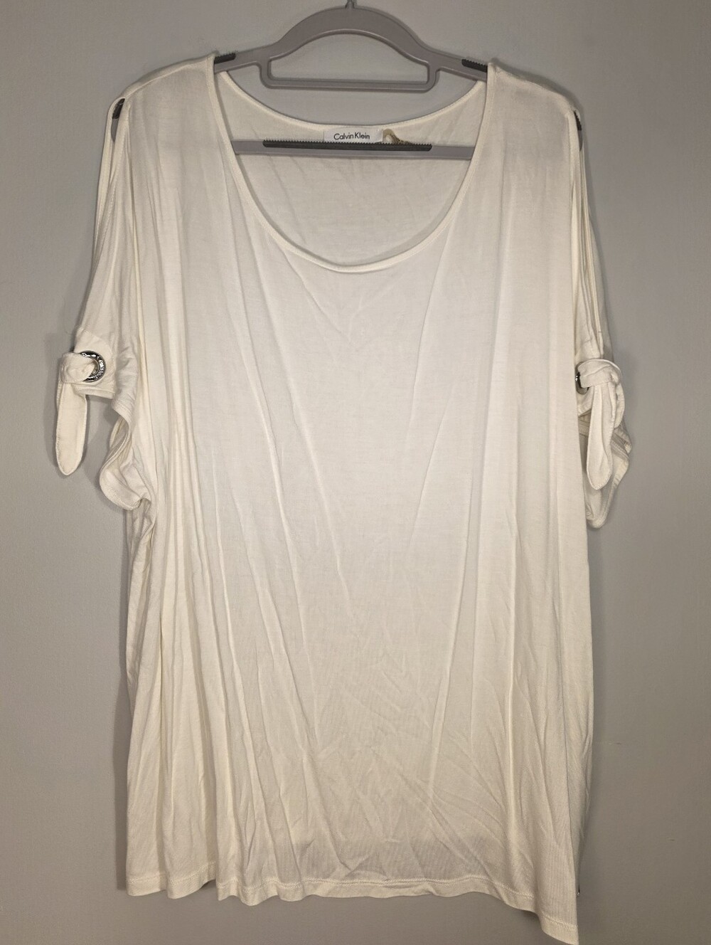 Calvin Klein White Short Sleeve Blouse